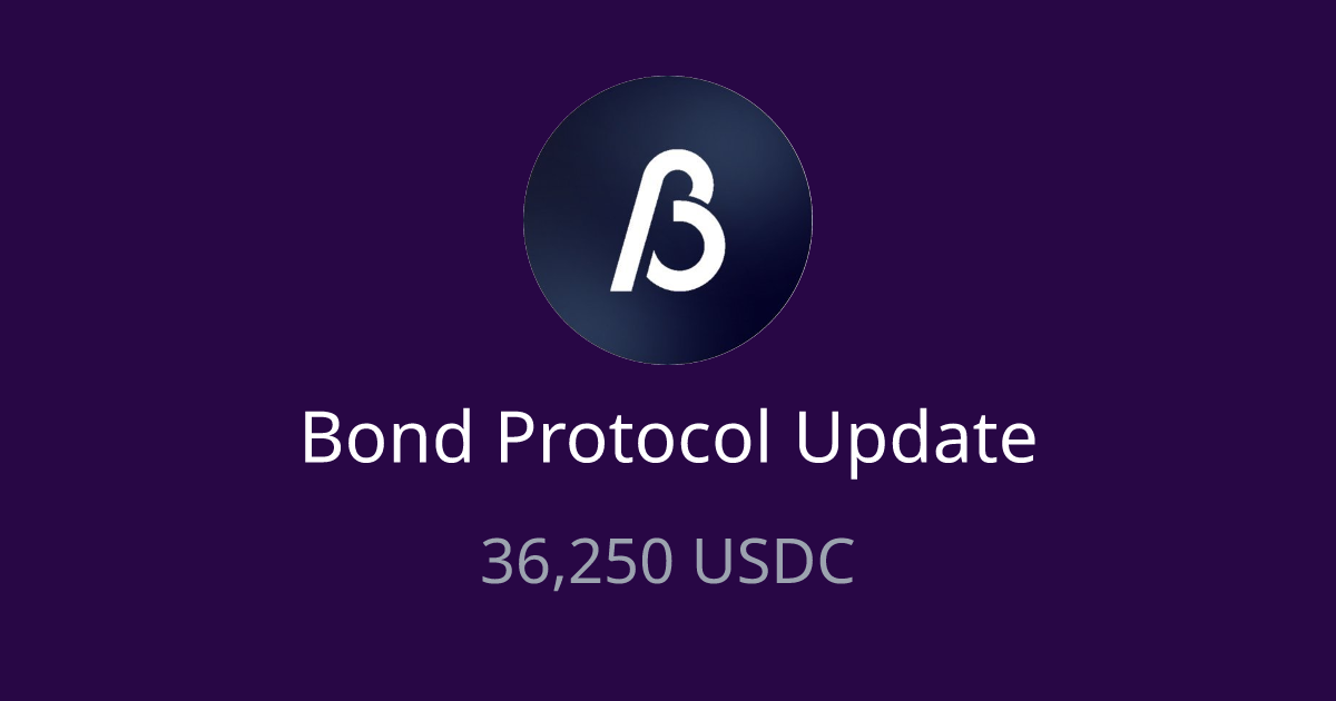 Bond Protocol Update Contest - 36,250 USDC